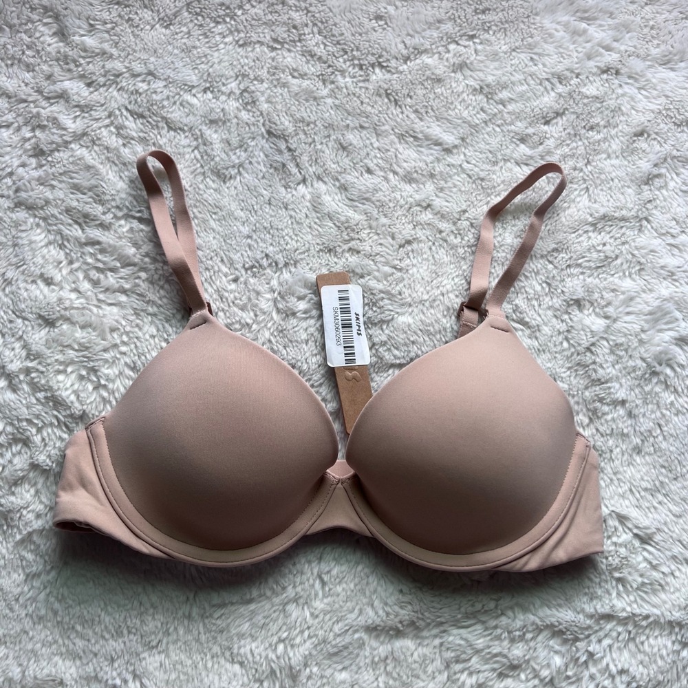 SKIMS Women's Fits Everybody T-Shirt Bra Mica Neutral Size 32A BA-DEM-9221 NEW - Picture 1 of 12
